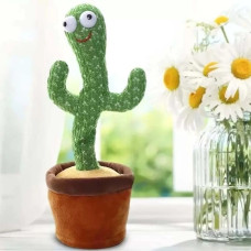Кактус що танцює з LED підсвічуванням 31 см Dancing Cactus, Музичний кактус повторюшка з USB