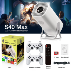 Ігровий смарт проектор S40 Max AND HA-198 з 2 джойстиками карта з іграми 64Gb, Android 11