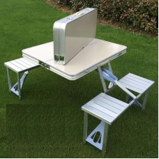 Стіл для пікніка складний алюмінієвий Picnic Table, стіл-валіза зі стільцями