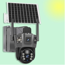 Вулична камера із сонячною панеллю Wi-Fi Solar ptz 6MP, камера з поворотом і нічним баченням, wi-fi камера