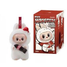 Іграшка-брелок Лабубу Labubu з пляшкою кока-коли Coca-Cola колекційний плюшевий Білий