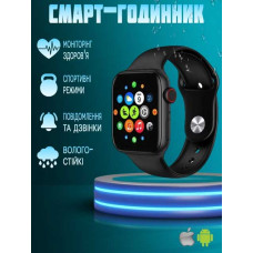 Розумний годинник Смарт годинник Smart Watch T500 з сенсорним екраном та пульсометром голосовий виклик чорні