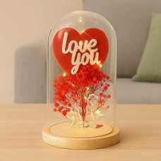 Фігурка серце в колбі "Love you" з підсвічуванням, на батарейках / Подарунок дівчині / Декоративна фігурка